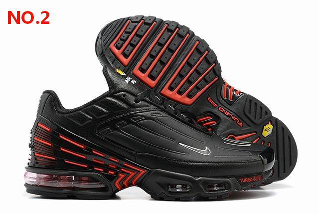 Nike Air Max Plus 3 Leather Mens Shoes Black Red White;